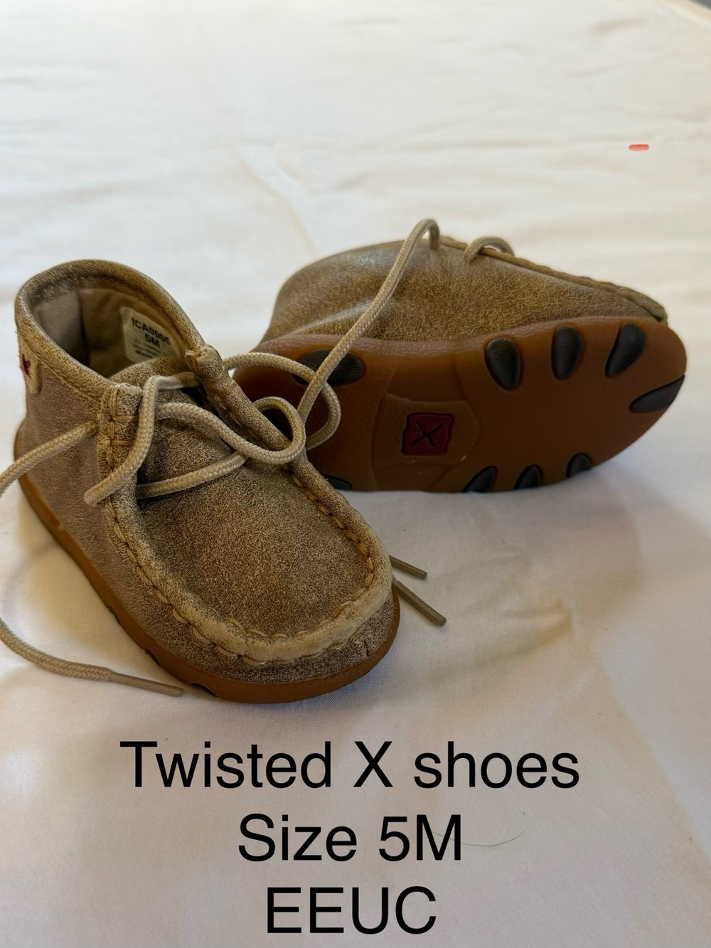Twisted X Kids Tan Suede Moccasin Boots